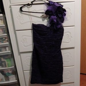 Purple One shoulder dress